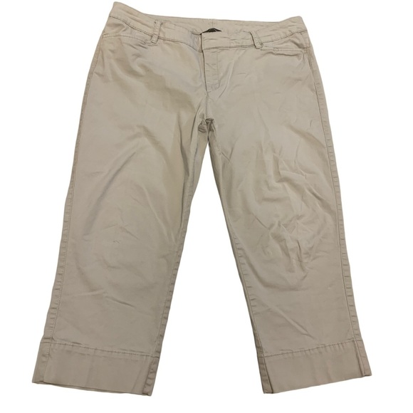 💜 Denver Hayes Mia Mid-Rise Cropped Khaki Pants - Size 16 - Picture 1 of 8